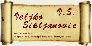 Veljko Sipljanović vizit kartica